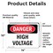Signmission High Voltage Danger Sign, Vinyl Decal, 14in W x 10in L, 2PK OS-2PACK-DS-D-1014-L-1327 - alternate 8